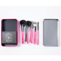 Wisdom 7PCS Pink Wooden Handle Cosmetics Makeup Brush Set